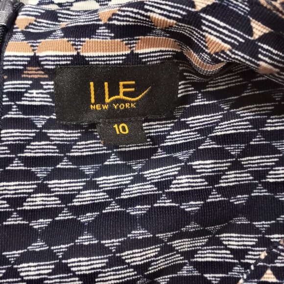 ILE NEW YORK MULTI-COLOUR PRINT SHEATH DRESS WITH BELT WOMEN SIZE 10 - Picture 4 of 12